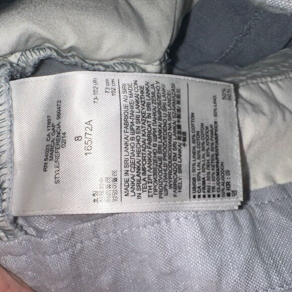 Gap khaki blue front linen cotton flat front size 8 shorts - Picture 2 of 4